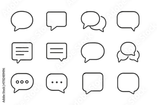 speech bubble icons grid set