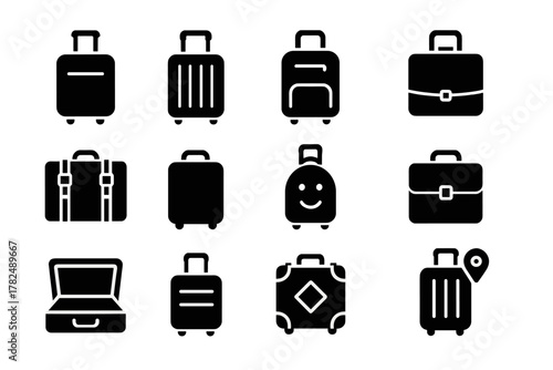 Suitcase and Luggage Icon Set