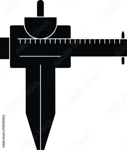 A caliper for precise measurement silhouette 