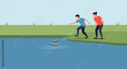 Two people enjoying a relaxing day