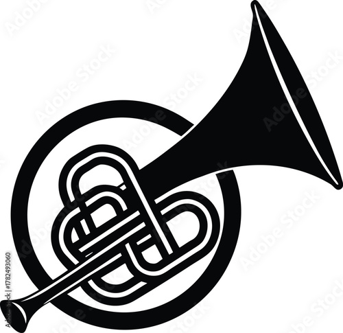 A french horn silhouette illustration