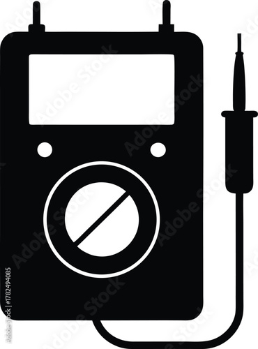 A hand held multimeter silhouette