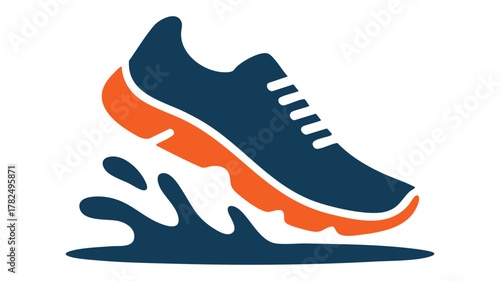 Running shoe making a liquid splash