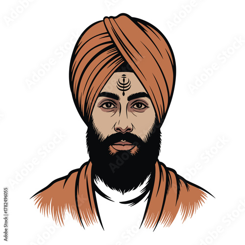 Quadro su tela Honoring Guru Gobind Singh Ji a fearless leader and spiritual guide whose teachi