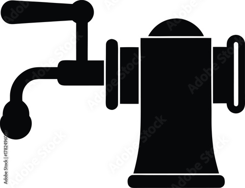 A hand held grinder silhouette illustration