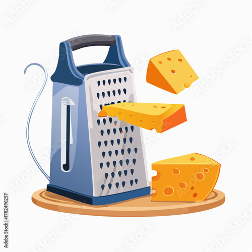 Cheese grater with cheese blocks
