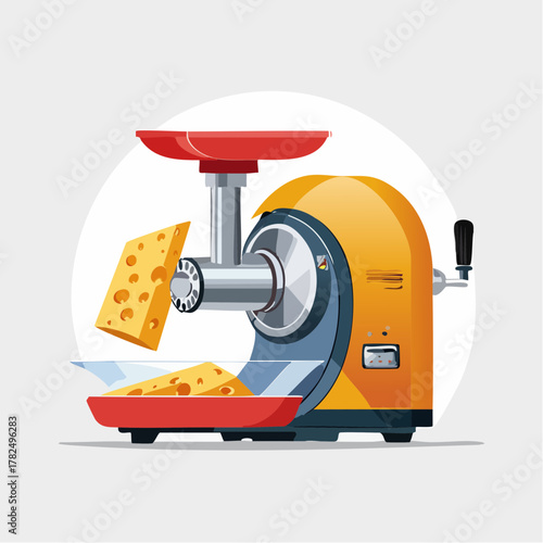 Cheese grater with cheese processed