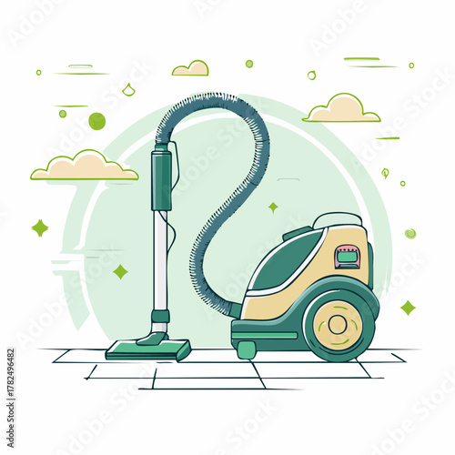 Clean vacuum cleaner with hose and attachments