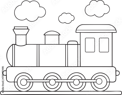 A simple train locomot engine railway graphic vehicle perfect for kids activity and play