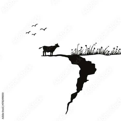 calve. calve simple black and white line art vector logo