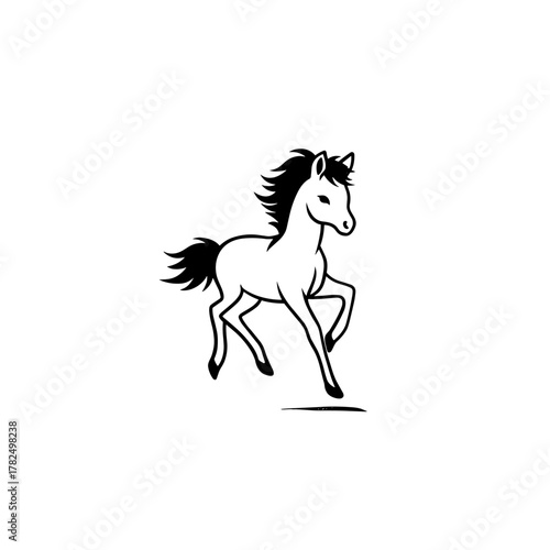 foal. foal simple black and white line art vector logo