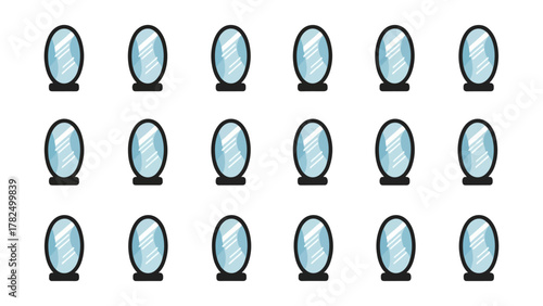 Abstract illustration of aligned ellipses on dark background