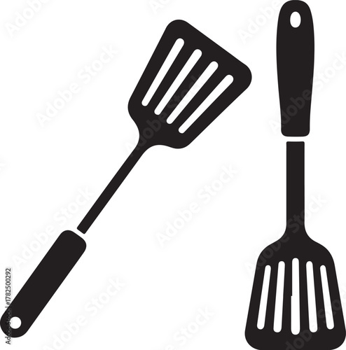 Kitchen Utensils Black Silhouette Set: Pan, Pot, and Whisk

Monochrome Cooking and Baking Equipment Icon Collection

Vector Graphic of Cookware for Recipe and Menu Design