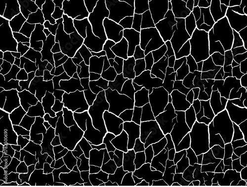 Seamless pattern. Arid earth. Polygonal shapes on a parched soil. Cracked dry ground texture pattern. Desert drought surface.