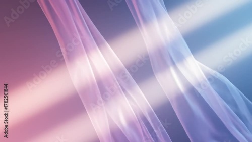 Abstract Video of Sheer Curtains with Sunlight Streaming Through creating a calming atmosphere