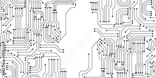 Abstract digital background with technology circuit board texture. Electronic motherboard illustration. Communication and engineering concept. Vector illustration. 