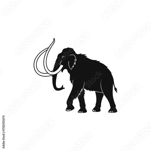 Woolly Mammoth Silhouette Logo Design