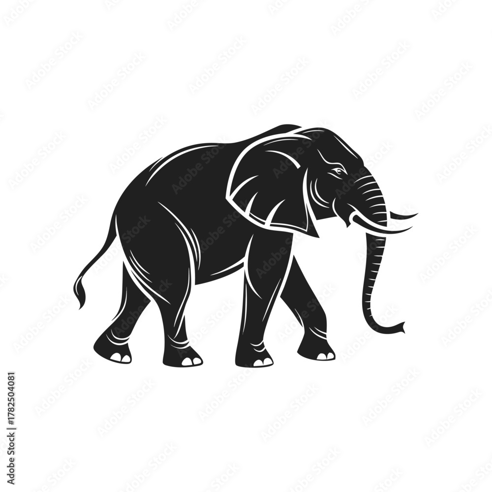 Obraz premium Elegant Elephant Silhouette Illustration