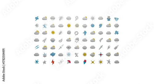 Vast Collection Weather Icons Forecast App UI Design Elements for Web Development