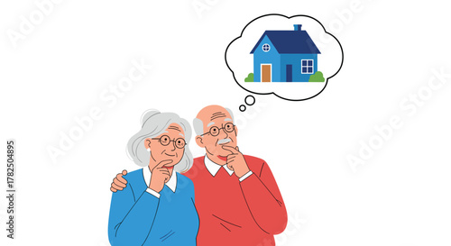 An elderly couple contemplates their future housing options and dreams of a new home together.