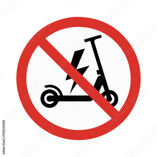 no electric scooter prohibition warning sign