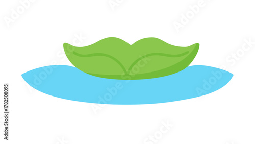 Peaceful lotus leaf silhouette floating on water, symbol of calmness and spiritual balance