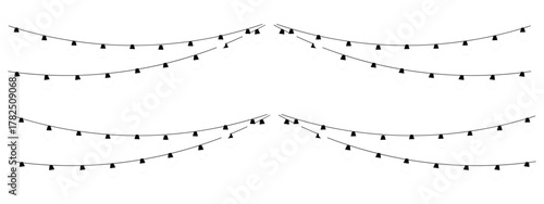 png festive light with gold garland ribbon glowing string lamp led border decoration holiday card background party design transparent vector winter celebration banner happy year