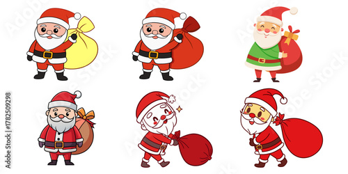 Santa clues with shake vector set design  