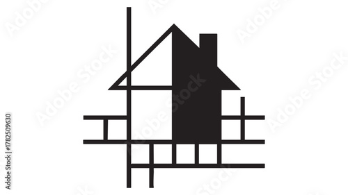 Abstract architectural house plan