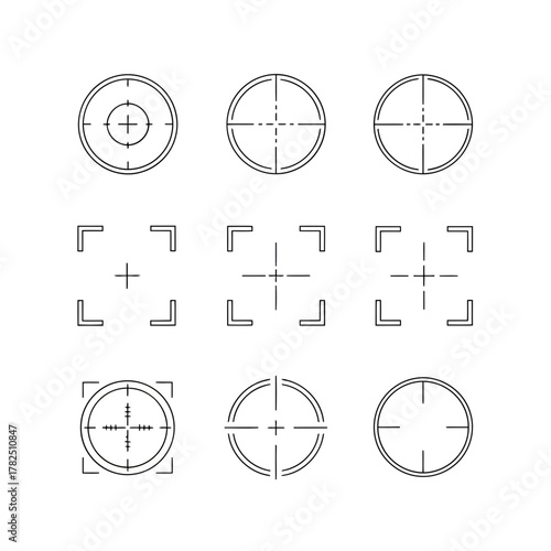 Target crosshair aim signs set for interface design