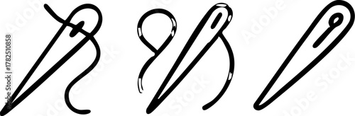 Sewing Needles and Thread Illustration.