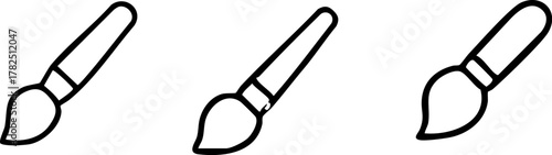 Three Simple Paint Brushes Icon.
