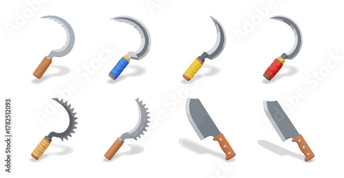 Collection of agricultural tools various designs