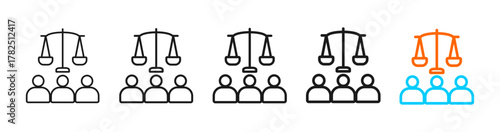 judgment icon set multiple style collection	
