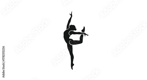 Elegant silhouette of a ballerina in a graceful pose, embodying artistry and dedication
