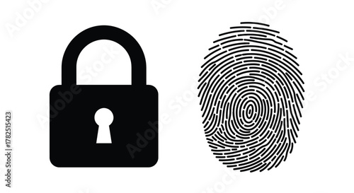 A padlock and fingerprint icon representing security and personal identification