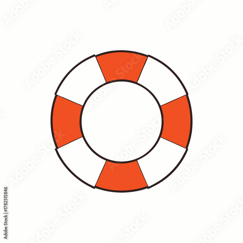 Orange and white lifebuoy ring illustration