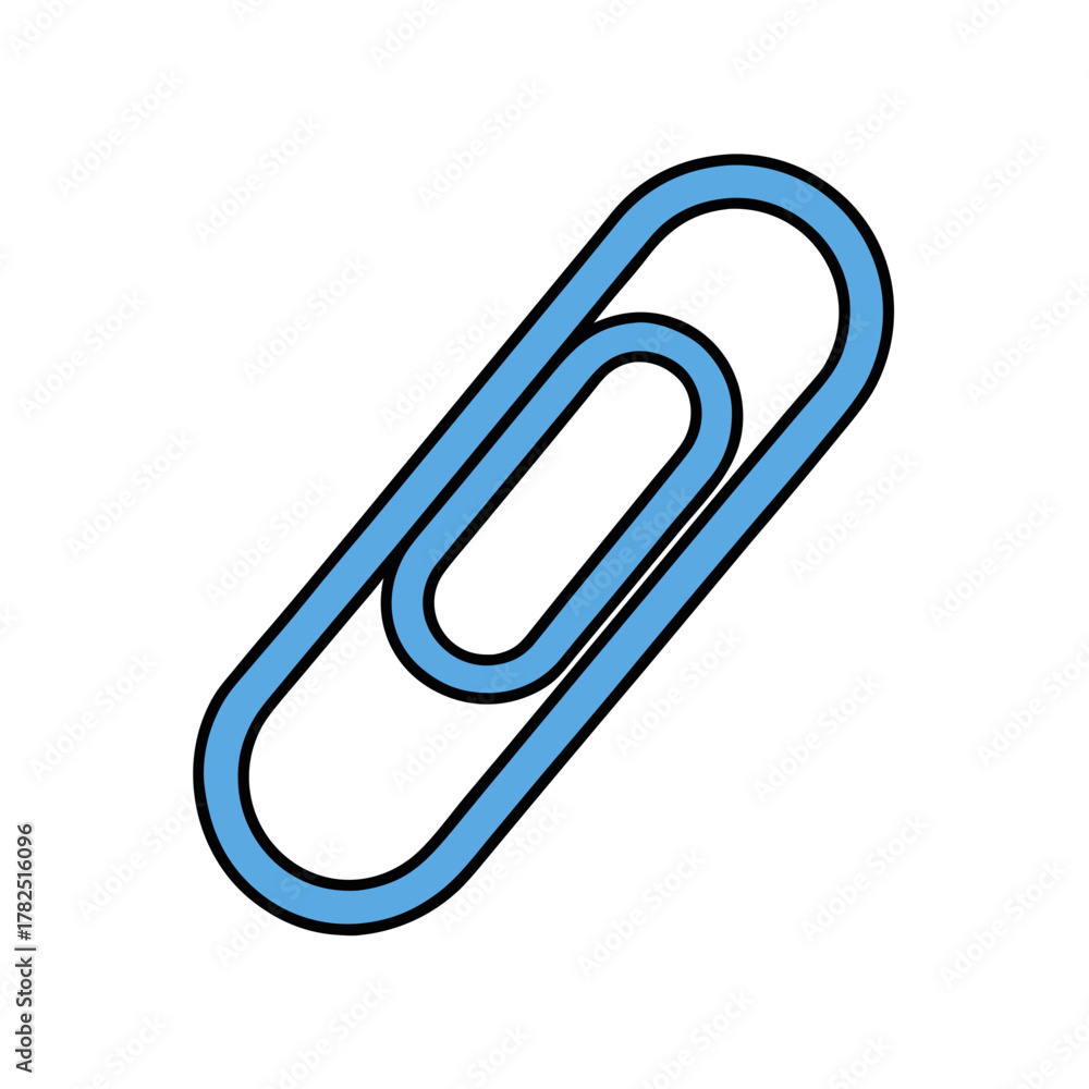 Obraz premium Simple blue paperclip icon for documents