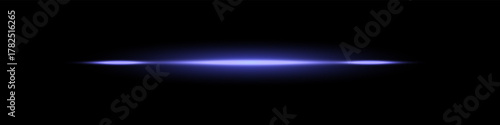 Bright horizontal beam of light on black background. Glowing laser effect creating futuristic and sci-fi aesthetics.
Suitable for technology, energy, speed and digital design themes.