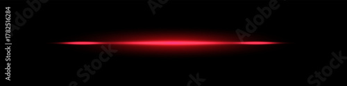 Bright horizontal beam of light on black background. Glowing laser effect creating futuristic and sci-fi aesthetics.
Suitable for technology, energy, speed and digital design themes.