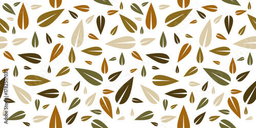 Seamless pattern vector leaves on a white background 