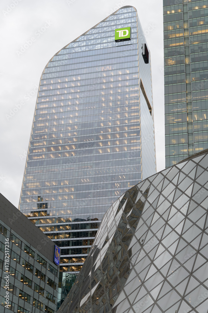 Obraz premium architectural textures: Roy Thomson Hall (bottom right), RBC Centre (right), TD Terrace (center), Toronto