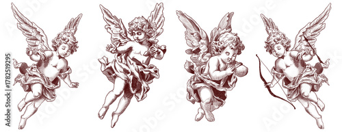 Photography Set Freehand Cupids scribble isolated on white background