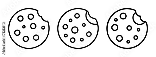 Chocolate chip cookies vector illustration for coloring page dessert baking homemade treat snack food art