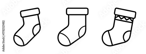 Christmas stocking vector illustration: holiday socks, christmas decoration, festive season, gift bag, xmas icon
