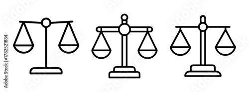 Scales of justice law legal balance outline drawing vector illustration symbol icon clipart graphic 