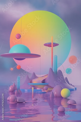 Fantasy world with alien planet