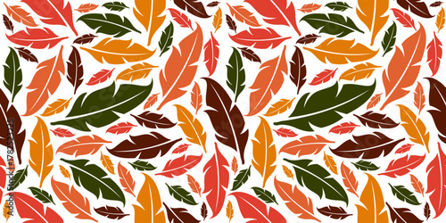 Abstract Leaves Seamless Pattern Design. Organic Leaf Background