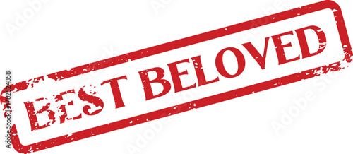 Bold red rubber stamp mark conveying the cherished sentiment of being best beloved