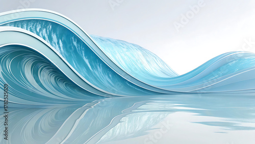 Fototapeta Naklejka Na Ścianę i Meble -  Powerful ocean wave with blue water and dynamic motion